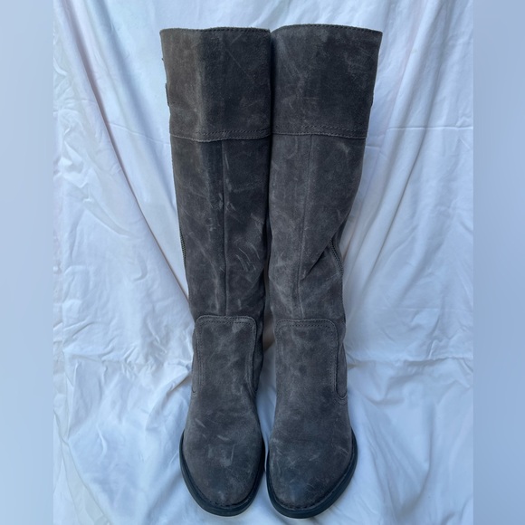 Born “Fannar” Gray Suede Knee-High Boots - Picture 1 of 6